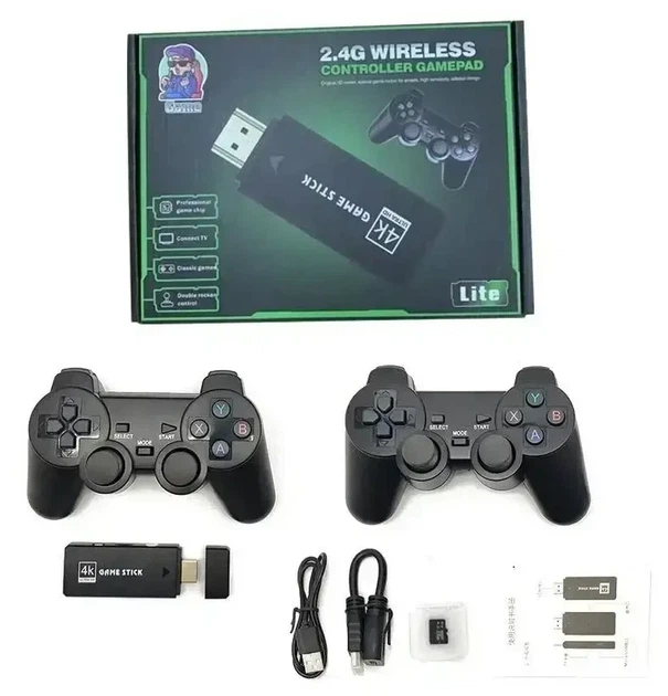  Игровая приставка Game Stick Lite M8 64G на 10000 игр 2 беспроводные джойстики 