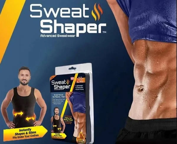  Мужская майка для похудения Sweat Shaper (M, L, XL, 2XL) черный 