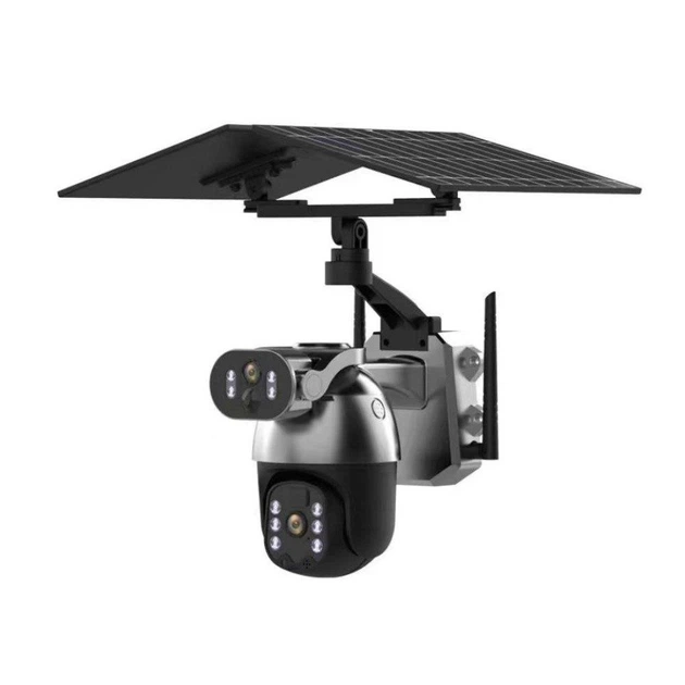  Уличная камера видеонаблюдения энергосберегающая Dual Camera 4G Q5max 6mp ICSEE 360 PTZ с солнечной панелью, аккумулятор 9600mah AND-3612 