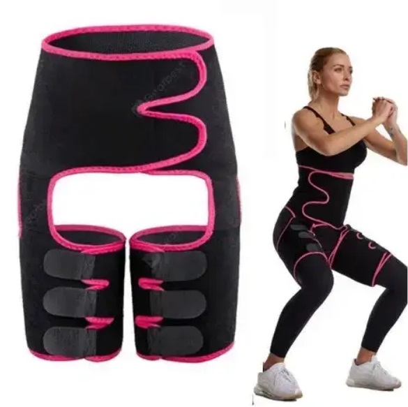  Утягивающий пояс для похудения и коррекции фигуры adjustable one piece waist band (розовый, жёлтый, черный ) (M, XL) 