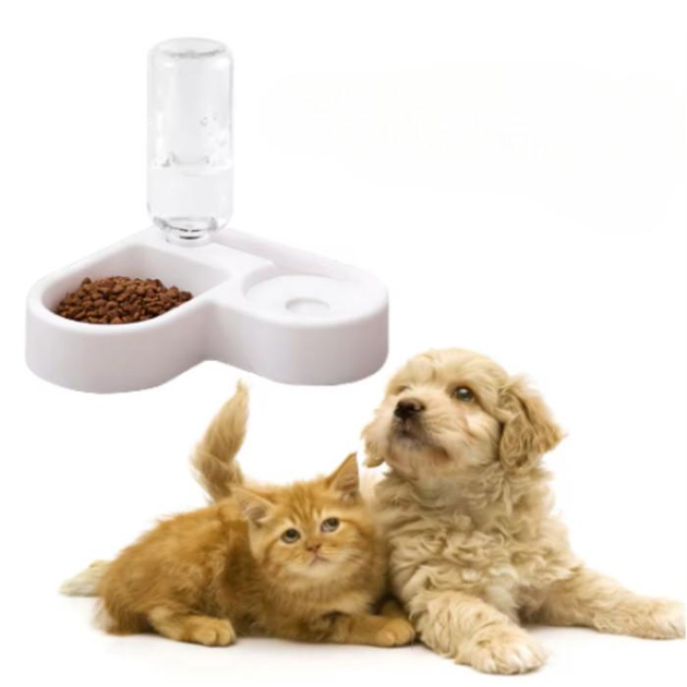  Миска для кошек и собак двойная Pet Love Bowl автопоилка на подставке с отделом для корма 