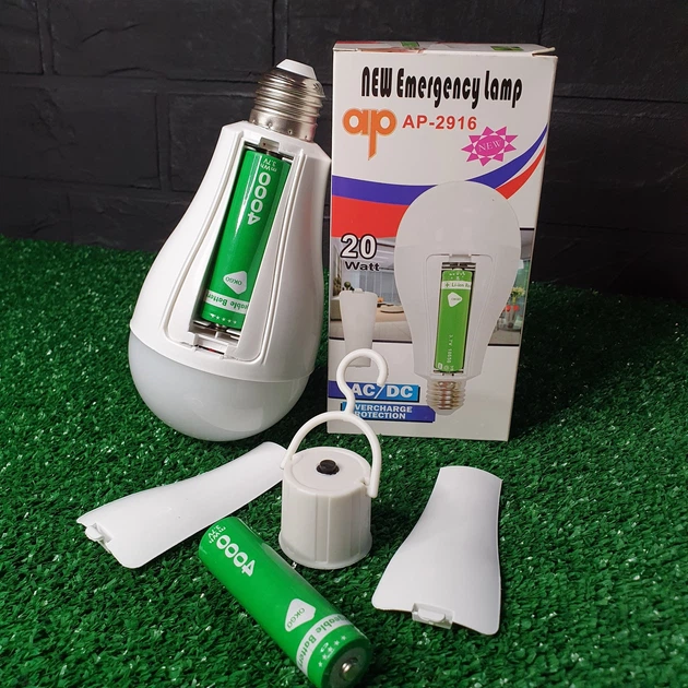 Лампа аккумуляторная LED Emergency Lamp Аварийная лампочка 20W E27 6500K 2x18650 Type-C 
