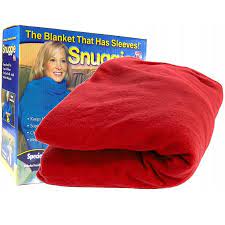  Плед согревающий из флиса с рукавами Snuggie ( Снагги) красный 