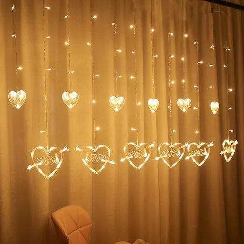  Гирлянда Сердце Love с сердечками тёплый 