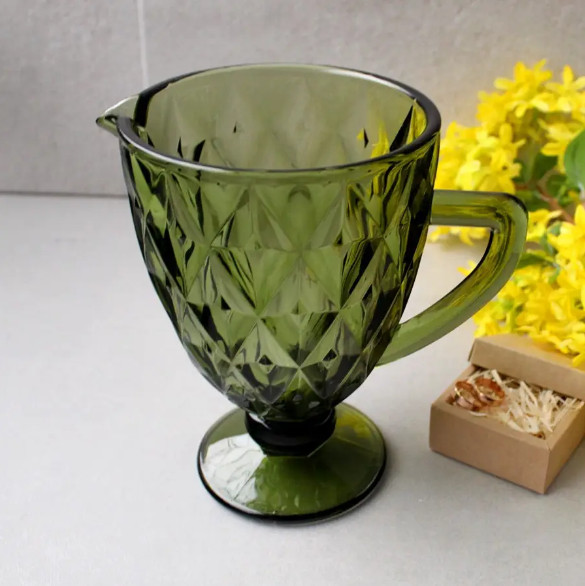 Стеклянный кувшин Зеленого цвета ромб (1000 ml) 