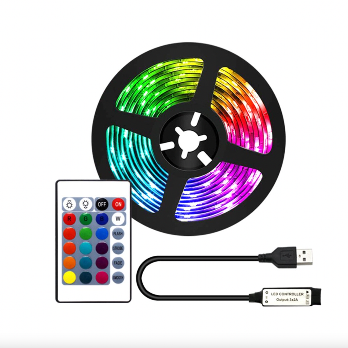  Светодиодная лента с пультом smd RGB 
 
