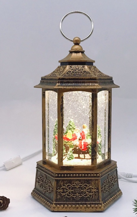  ночник новогодний светильник со снегом внутри 