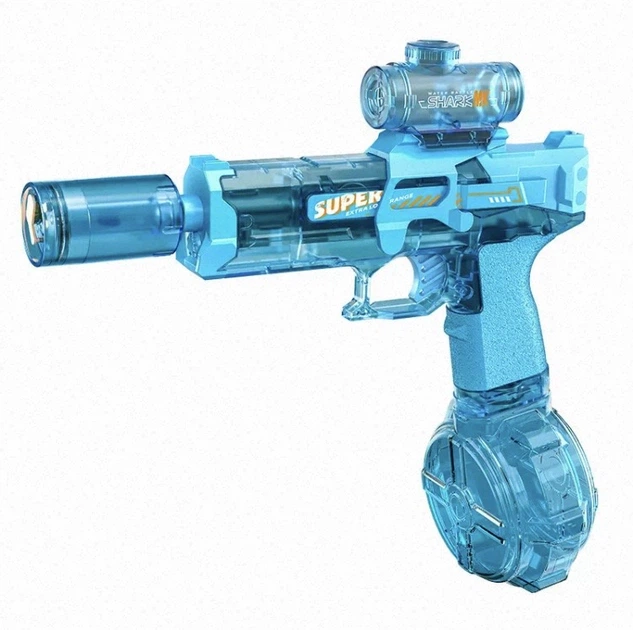  Водяний пістолет Ice Rat water gun з LED-підсвіткою електричний автоматичний з великим магазином 500 мл синій 