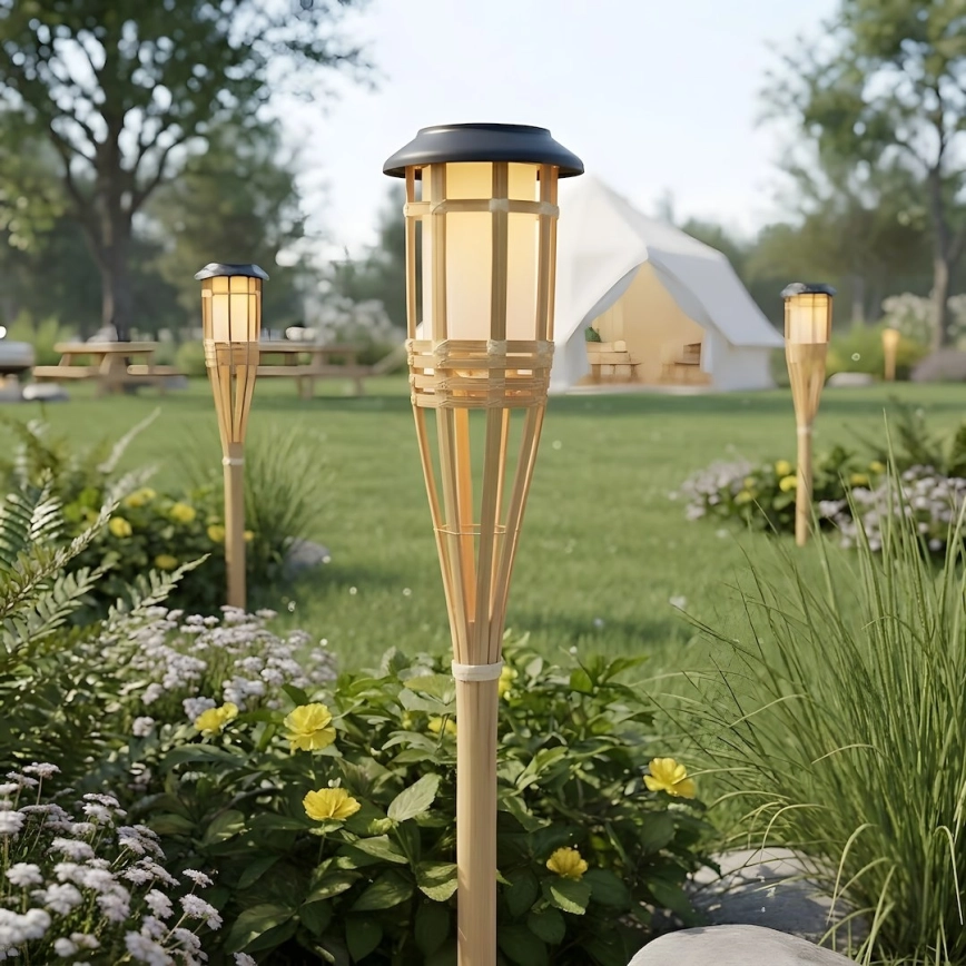  LED сонячна лампа BAMBOO LED/1,2V 150 mAh 1800K 56 см IP44 бежева 