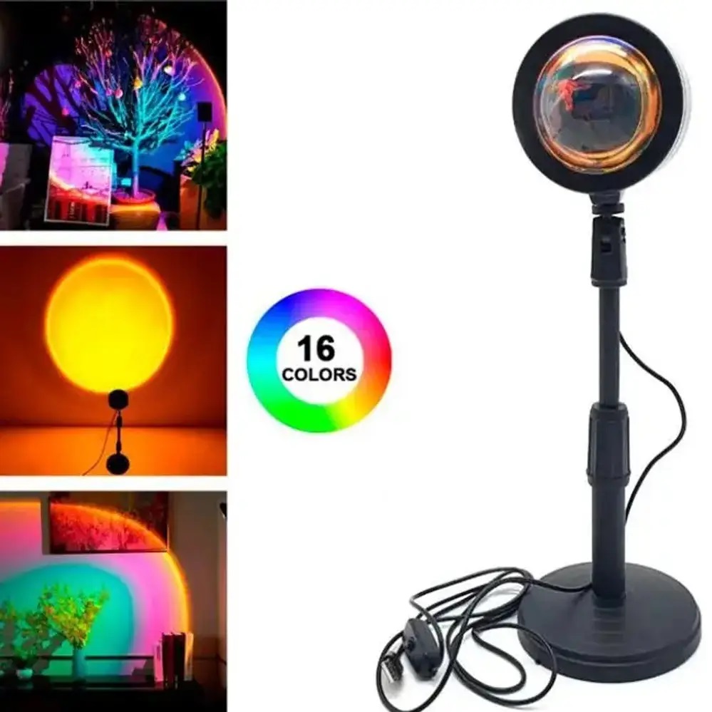  Настольная лампа проекционная Sunset Lamp (Закат) от сети   