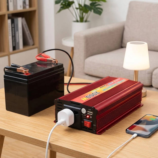  Автомобильный инвертор 2000W в автомобиль с розеткой и USB 12/220V 