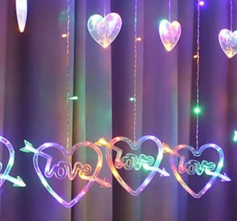  Гирлянда Сердце Love с  разноцвет 