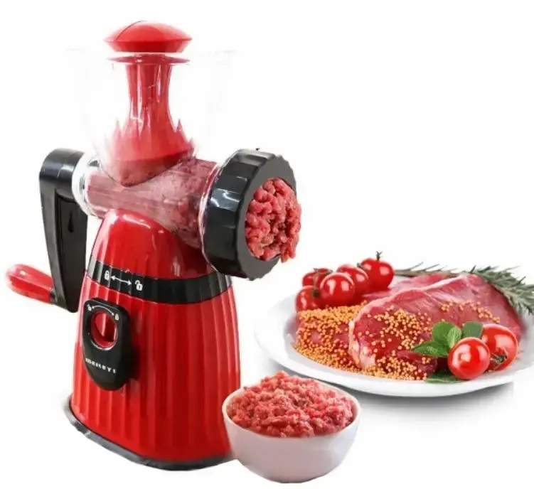  Ручная мясорубка Meileyi MLY 663 (красная) с присоской ко столу 