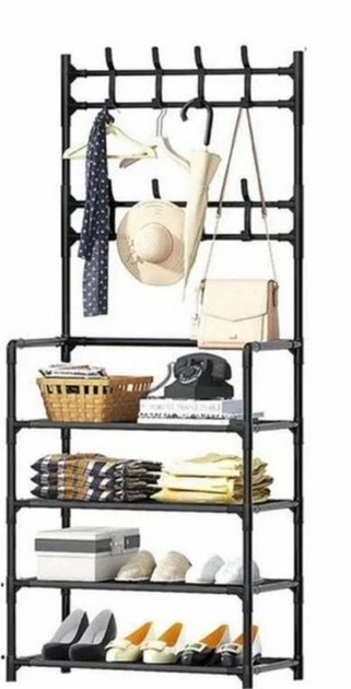  Вешалка стойка для одежды New simple floor clothes rack size с полками и крючками 60 