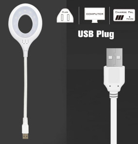 Светодиодная гибкая лампа от USB, 24 LED, 2W / Портативна usb лампа с голосовым управлением (цвет окраса: белый) (цвет свещения: теплый белый нейтральный) 