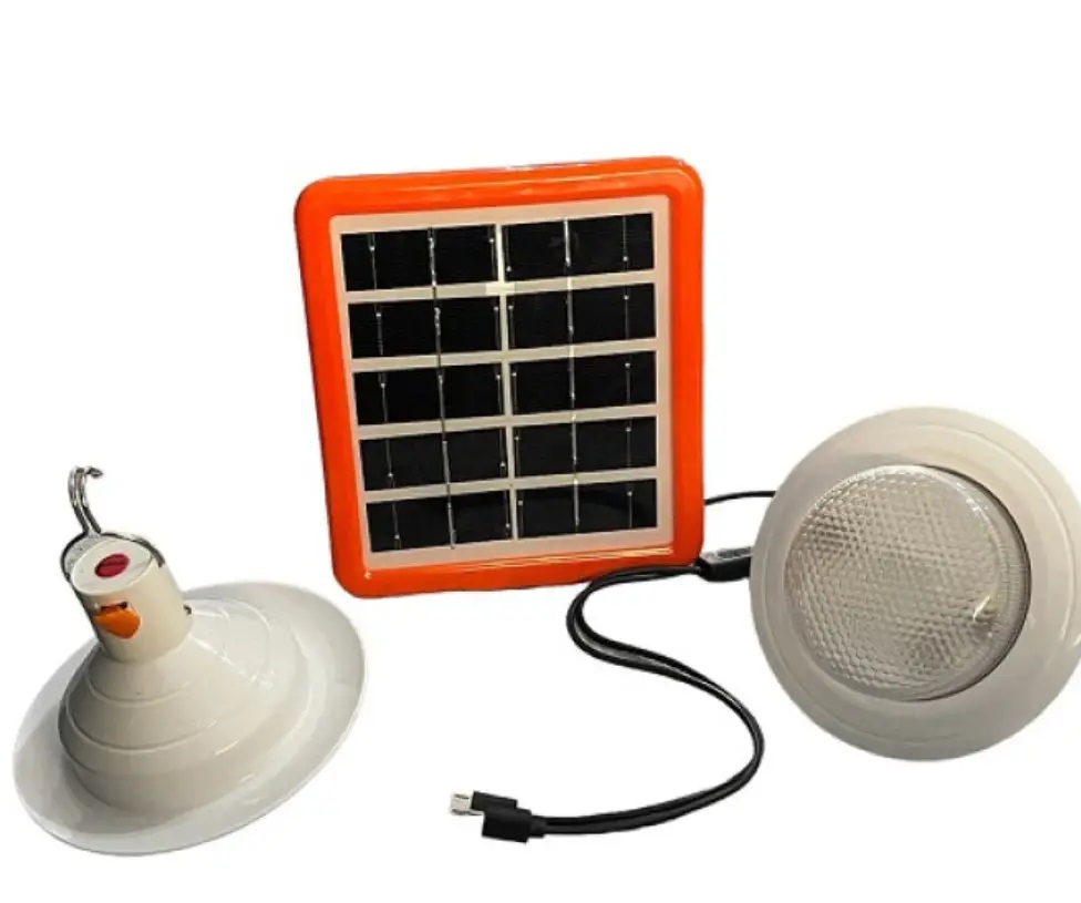  Фонарик Solar (две лампы)  (лампы цвет окраски: оранжевый белый, зеленый, фиолетовый) от солнечной панели 