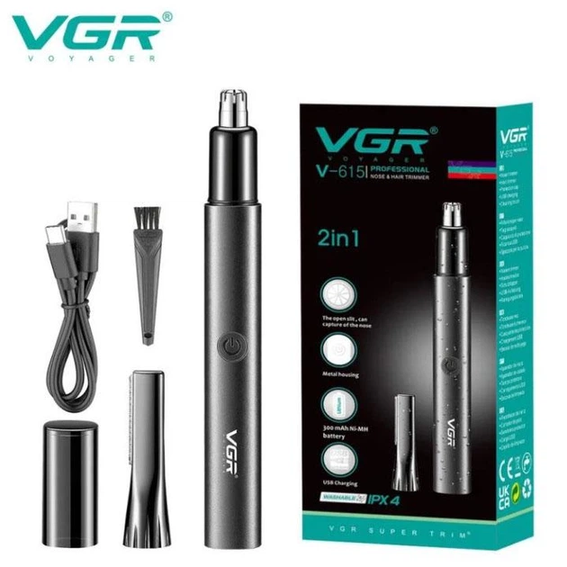  Аккумуляторный триммер 2 в 1 для стрижки бровей, волос в носу и ушах VGR V-615 Black 